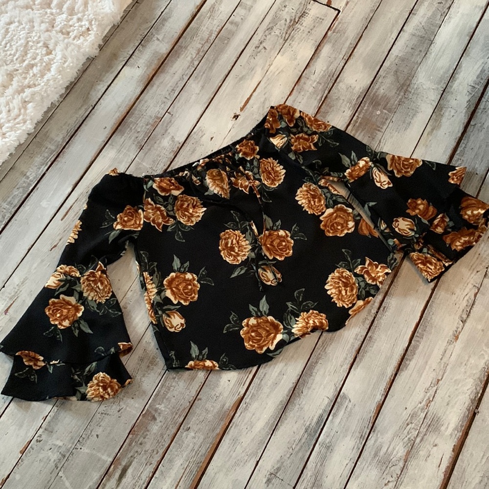 Boho Bell Sleeve Off-the-Shoulder Blouse